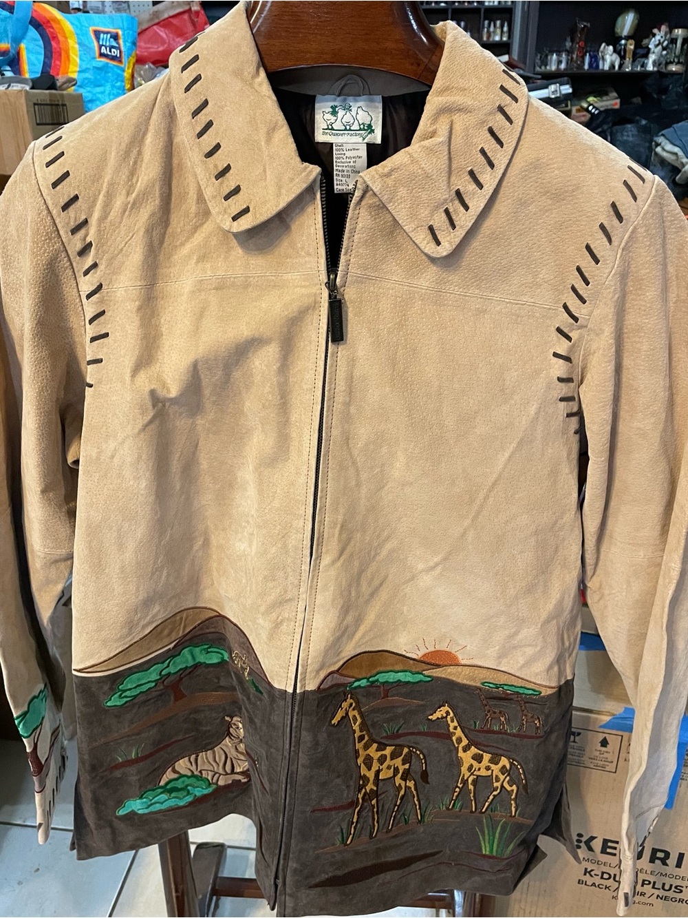 Quacker Factory Logo Patch Jacket - Cream & Green